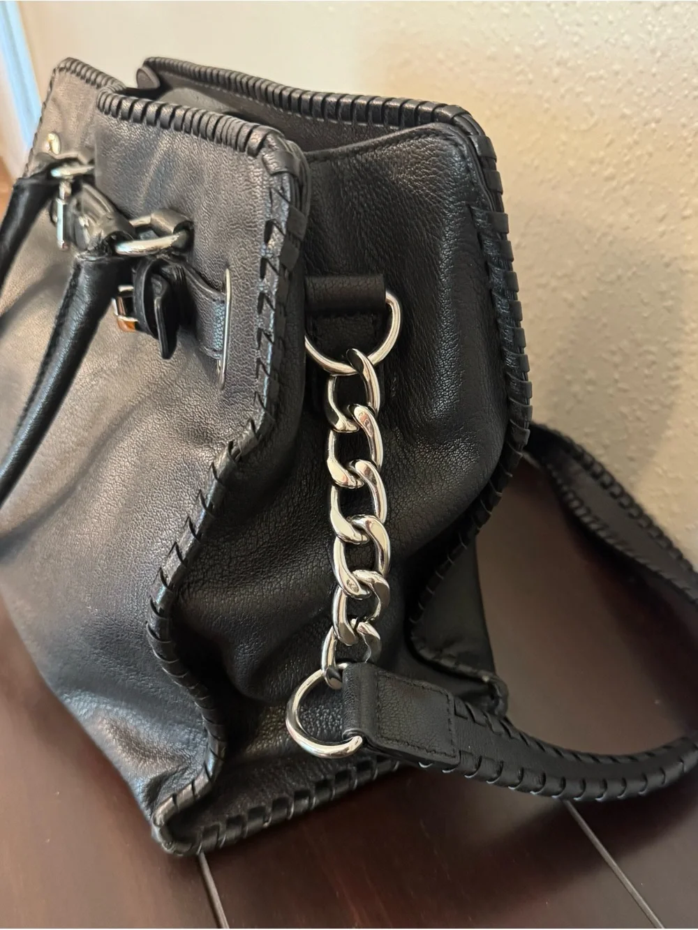 Authentic Michael Kors Whipped Hamilton East West Tote in Classic Black Perfect